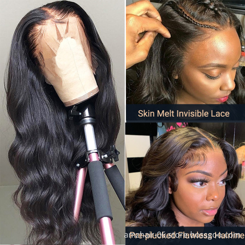 Wholesale Cheap Body Wave Human Hair 360 Hd Full Lace Front Wig Raw Indian Virgin Human Hair Lace Frontal Wigs For Black Women